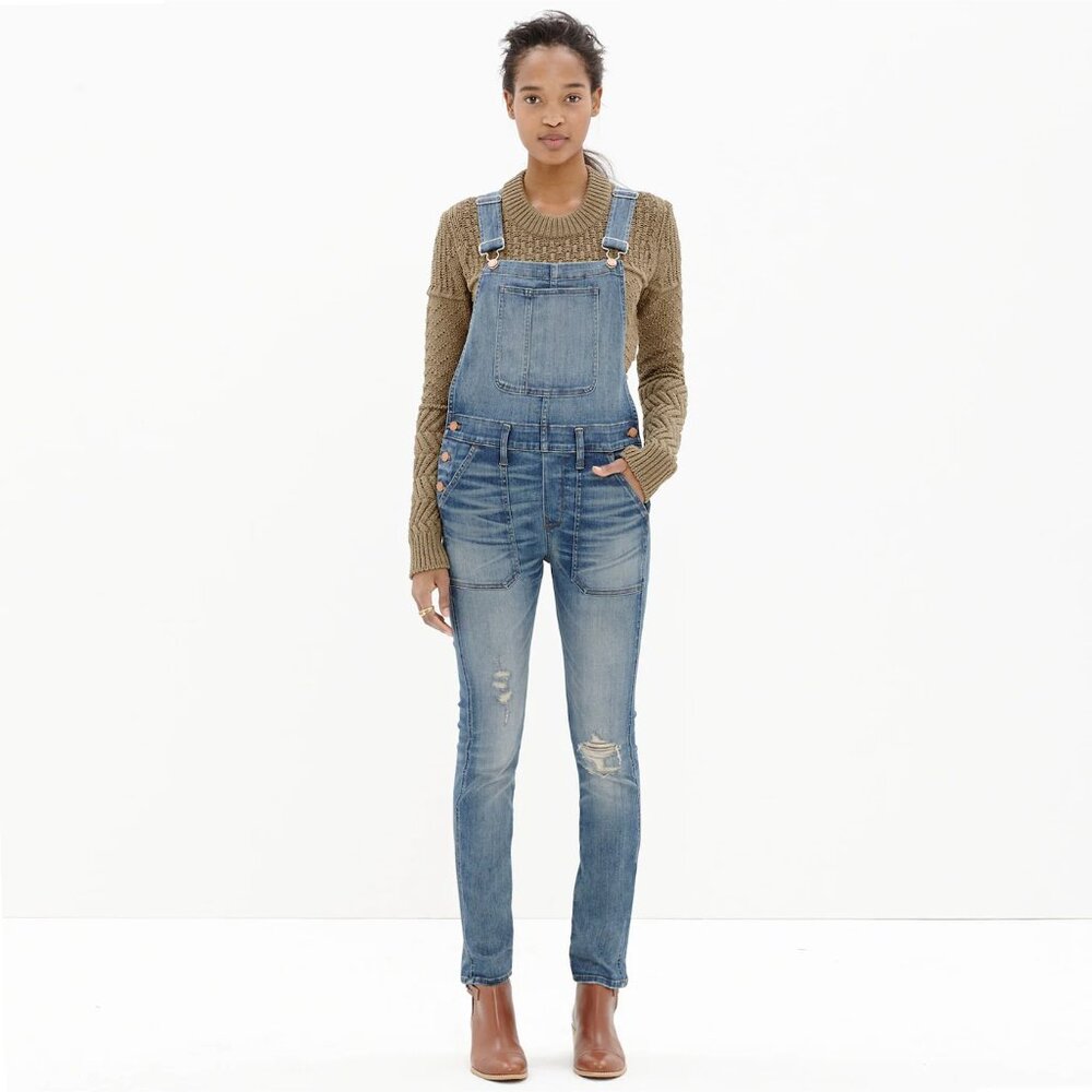 MADEWELL S Skinny Overalls in Adrian Wash Distressed